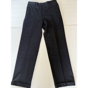 Burberry men's navy blue flat front dress pants cuffed, size 34, See Photos